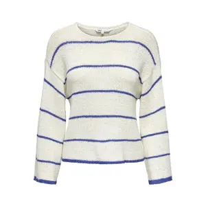 Striped round neck 7/8 women’s top Only Geena image-0