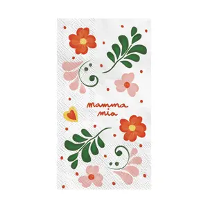 Serviette de table rectangle en papier Opjet Mamma Mia (x15) image-0