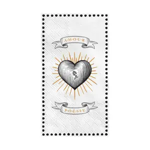 Papieren Rechthoekige Servet Opjet Amour poésie (x15)