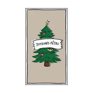 Rechteckige Papier serviette Weihnachtsbaum fröhliche Feiertage Opjet (x15) image-0