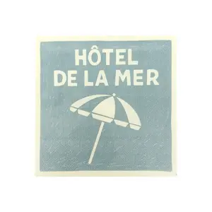 Servet in papier met letter Hotel de la mer Opjet (x20)