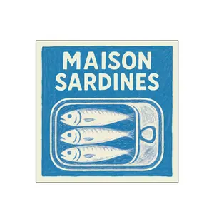 Papieren servet met huis sardines letter Opjet (x20)