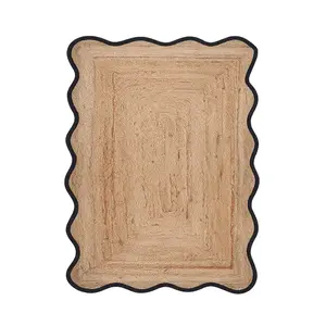 Tapis en jute bordure ondule Opjet