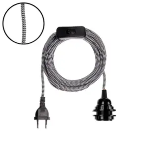 Hängeleuchte Pendelhülse Kabel Stoff Opjet image-0