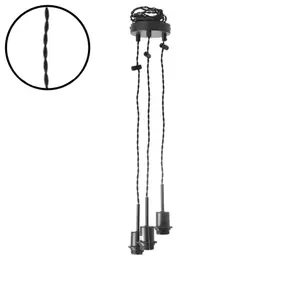 Hängeleuchte Fassung verdrilltes Kabel Rosette Opjet image-0