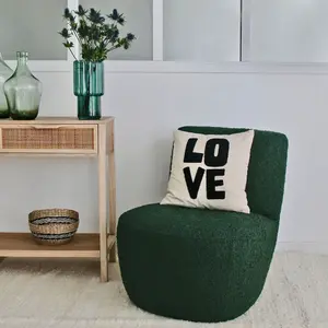Eve curly fabric armchair Opjet image-2