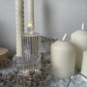 Decorative object striped led candle Opjet image-1