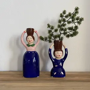 Decorative object of soliflore girl pm Opjet Ass (x2) image-1