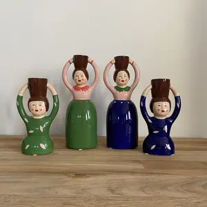 Decorative object of soliflore girl pm Opjet Ass (x2) image-2