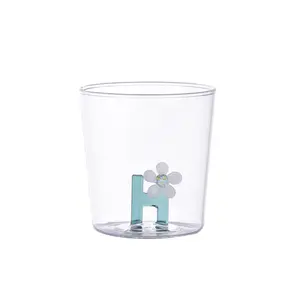 Verre nature alphabet H fleur Opjet image-0