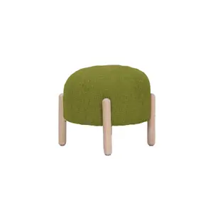 Round plush woven stool Opjet image-0