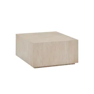 Square coffee table with travertine effect Opjet Maxime image-0