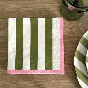 striped paper napkin Opjet (x20) image-2