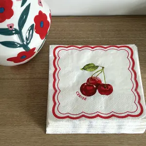 Cherry fig paper napkin Opjet (x20) image-2