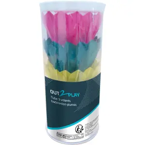 Tubes of feather badminton shuttlecocks Out2Play (x3)