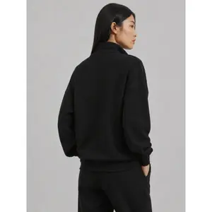 Sweatshirt à capuche interlock zippé col montant femme OWN off with nature image-1