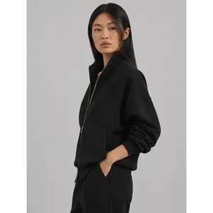 Sweatshirt à capuche interlock zippé col montant femme OWN off with nature image-3