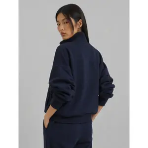 Sweatshirt à capuche interlock zippé col montant femme OWN off with nature image-1