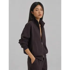Sweatshirt à capuche zippé col montant interlock femme OWN off with nature image-3