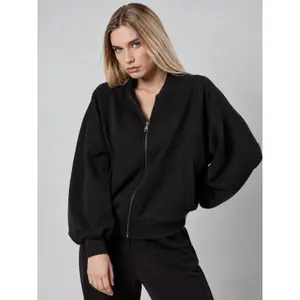 Jaqueta Interlock Bomber Feminina Loose Fit OWN off with nature image-1