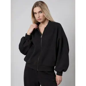 Jaqueta Interlock Bomber Feminina Loose Fit OWN off with nature image-4