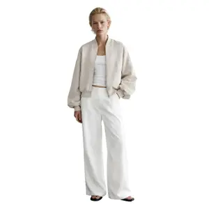 Jaqueta Interlock Bomber Feminina Loose Fit OWN off with nature