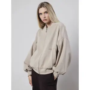 Jaqueta Interlock Bomber Feminina Loose Fit OWN off with nature image-1