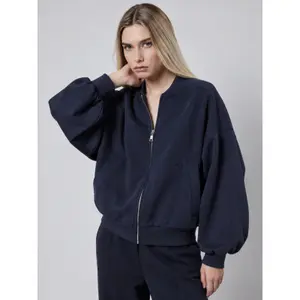 Jaqueta Interlock Bomber Feminina Loose Fit OWN off with nature image-1