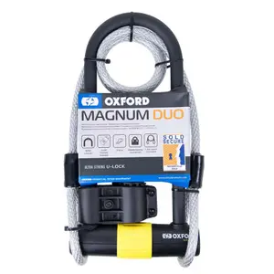 Blokada antykradzieżowa motocykla z uchwytem i linką Oxford Magnum Duo U-lock image-1