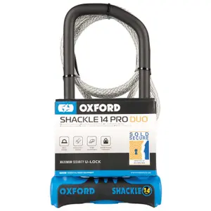 Urządzenie antykradzieżowe U + łańcuch motocyklowy Oxford Shackle14 Pro Duo U-Lock image-1
