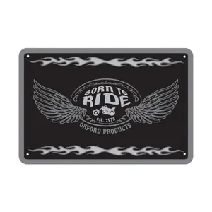 Μέταλλος πινακίδα γκαράζ Oxford Born To Ride image-0