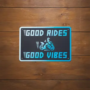 Μέταλλος πινακίδα γκαράζ Oxford Good Vibes image-1