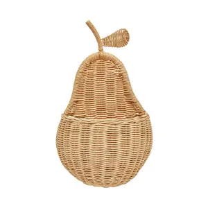 Pear-shaped wall basket in rattan OYOY Living Design image-0