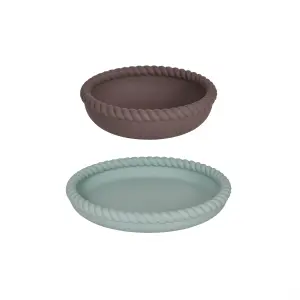 Conjunto de plato mini y bol de silicona OYOY Living Design Mellow image-0