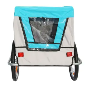 Remorque de vélo couverte 2 places maxi blocage et fixation axe de roue arrière - montage rapide sans outil enfant P2R 45 Kg