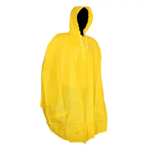 Waterdichte poncho met capuchon en dikke hoogwaardige PVC hoes P2R image-0