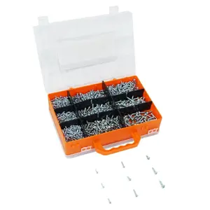 Caja de 600 tornillos autorroscantes de cabeza plana, ranurada y cilíndrica P2R image-0