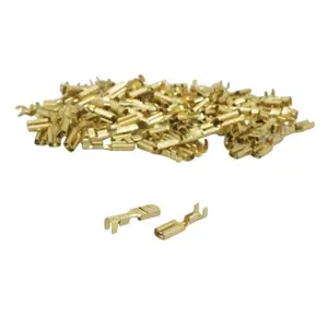 Pack of 100 non-insulated flat female brass terminals P2R Rs 7785 image-1