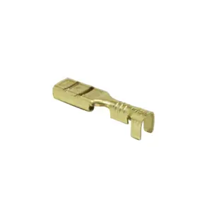 Pack of 100 non-insulated flat female brass cable terminals P2R image-1