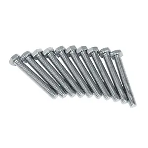 Lote de 10 tornillos de cabeza hexagonal de acero cincado P2R image-0