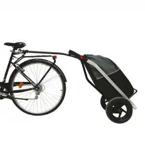 Bicycle trailer with aluminium frame and wheels for seatpost P2R shopping trailer 12" 20 Kg image-0