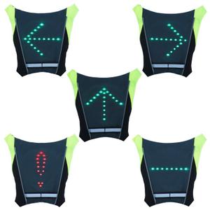 Éclairage corporel-harnais avec signalisation integrée 48 leds - telécommande cintre sans fil indicateur de direction rechargeable USB (sur gilet-veste) vélo - trottinette P2R image-2