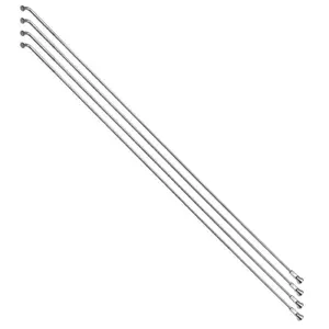 Reinforced stainless steel spoke with angled head and nipples P2R 200 mm image-0
