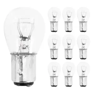 Låda med 10 halogenlampor för bakljus+stoppljus P2R 21-5W Bay15D P21-5W image-1