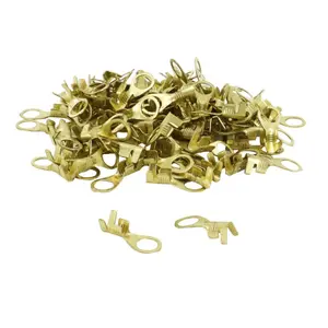 Pack of 100 uninsulated brass cable lugs P2R image-0
