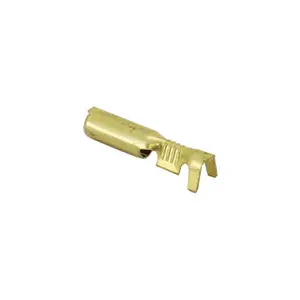 Pack of 100 uninsulated brass female cylinder terminals for electrical cables P2R image-1
