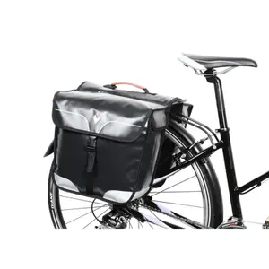 Waterproof double rigid bicycle rear bag with velcro fastening on luggage rack P2R Hapo-G image-1