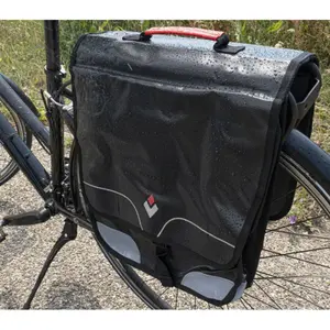 Waterproof double rigid bicycle rear bag with velcro fastening on luggage rack P2R Hapo-G image-4