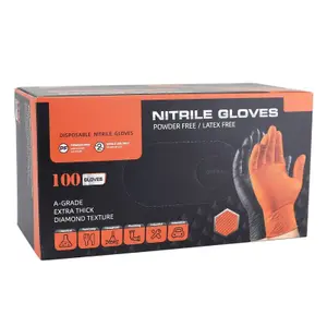 Luvas de nitrilo para oficina com textura de diamante tipo escamas de peixe, resistentes a produtos químicos, óleos e gasolina. P2R (x100) image-2