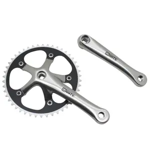Aluminium road crankset P2R Fixie 3.30 165 mm 46D. (Fixie - Singlespeed) Diam. 130 mm